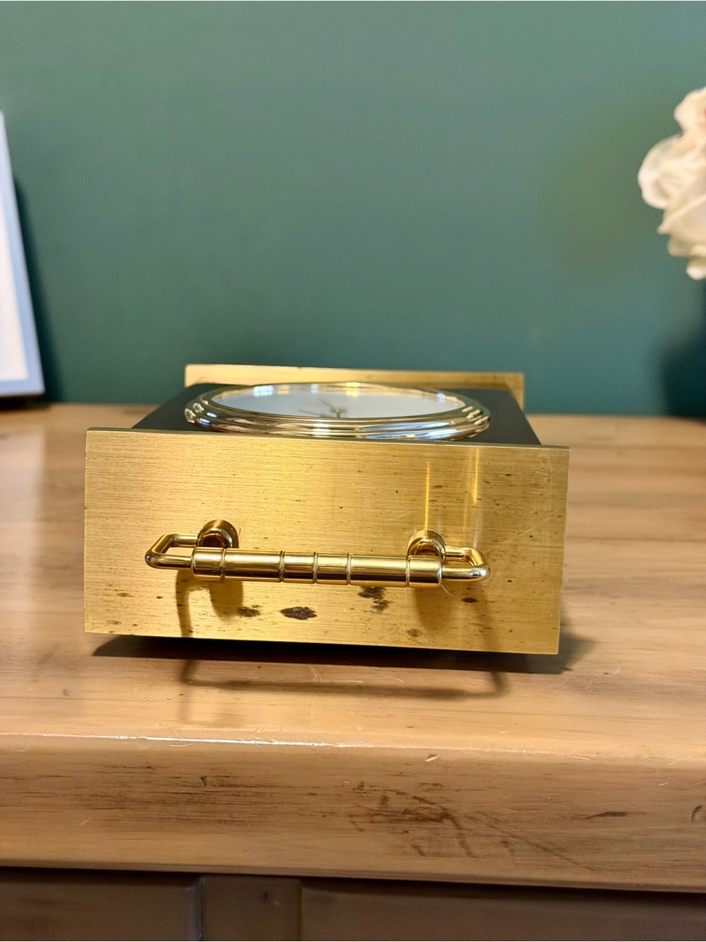 Howard Miller Rosewood Brass Tabletop Clock Vintage Style - Picture 6 of 11